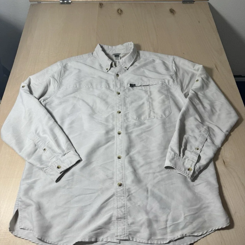The North Face Mens Sz 2XL Outdoors Mesh Lined Zipper Pockets‎ Button Down Shirt